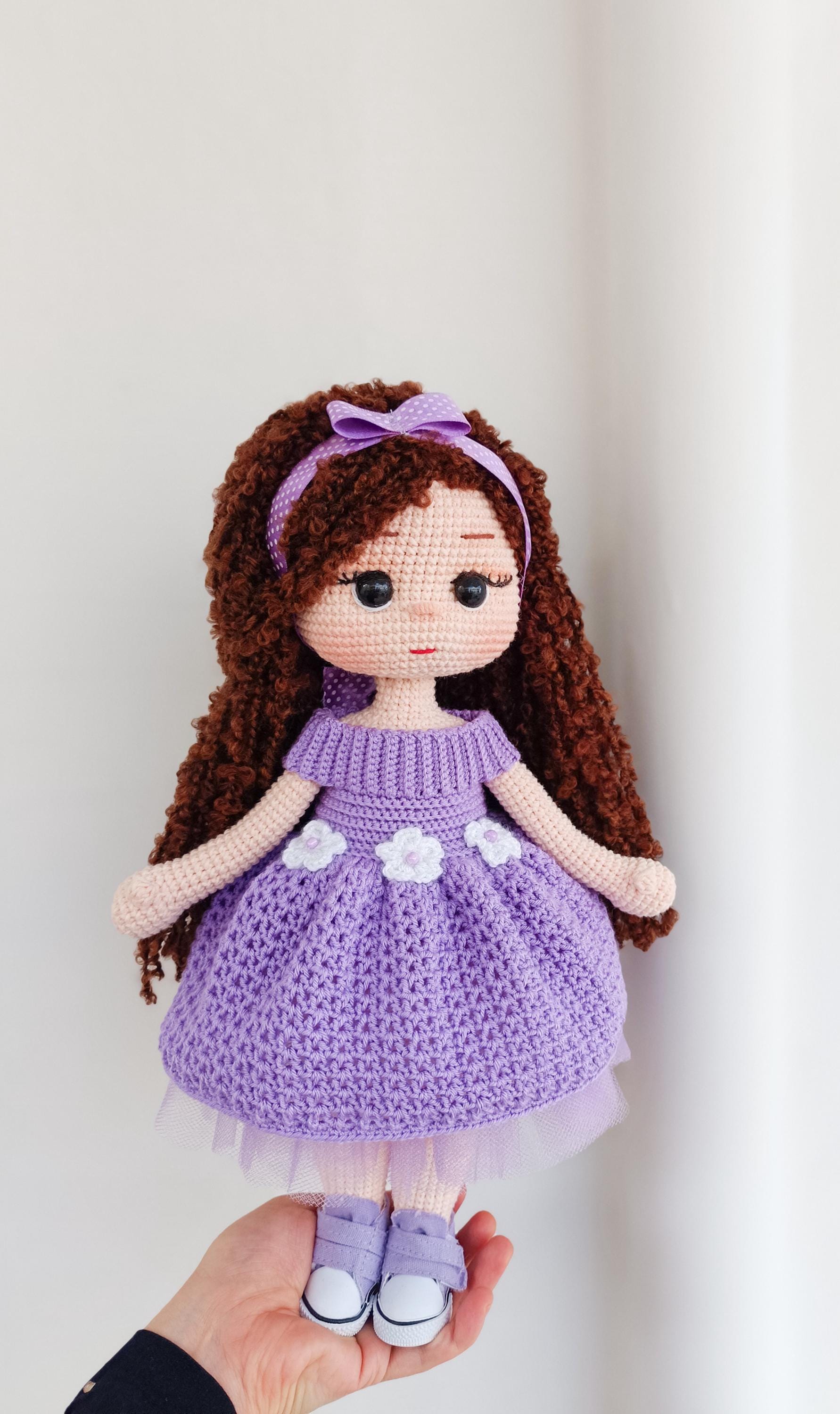 手作りかぎ針編みあみぐるみ人形：ニットコットンガール、32cm - Etsy 日本