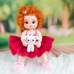 Crochet Doll, Amigurumi Dolls For Sale, Stuffed Doll, Handmade Doll, Amigurumi Doll Finished,knitted curly doll, waldorf doll
