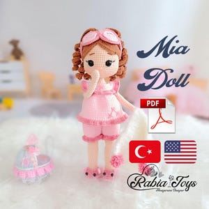 Mia doll crochet pattern, amigurumi doll pattern, doll pattern PDF, crochet doll pattern pdf, amigurumi doll pattern pdf