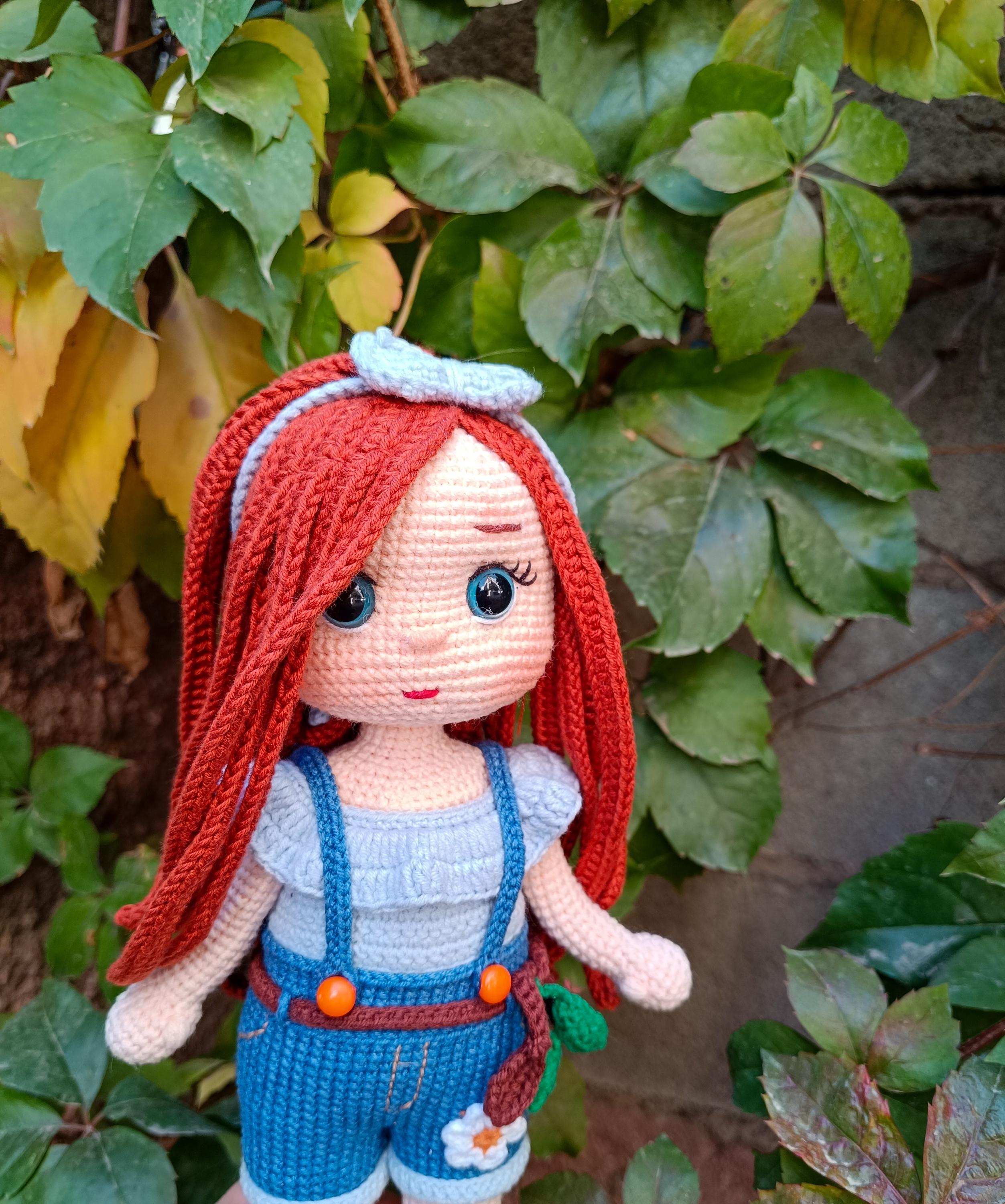 手編み人形：綿素材のあみぐるみガール、着せ替え可能 - Etsy 日本