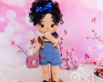 Crochet Doll, Amigurumi Dolls For Sale, Stuffed Doll, Handmade Doll, Amigurumi Doll Finished,knitted curly doll, waldorf doll