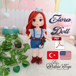 Elora doll pattern, amigurumi doll pattern, crochet doll pattern pdf