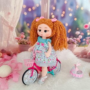 Handmade Crochet Amigurumi Doll: Cotton Knitted Girl Gift (34cm)