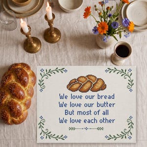 Challah Cover, We Love Our Bread Quote, Shabbat Table Judaica Gift