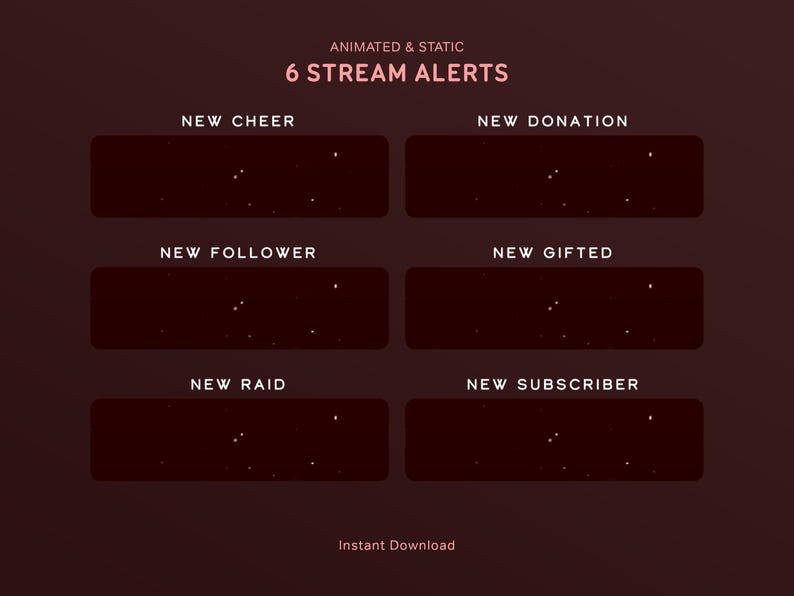 Overly Stream Red Dark Red Celestial Stream Overlay Package | Animated Twitch Overlays ...