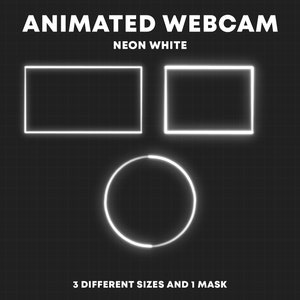 ANIMATED White Neon Webcam Border | Twitch Webcam Overlays | Stream Camera Frame