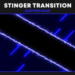 ANIMATED Stinger Transition | Blue Electric Neon Twitch Transition | Scene Transition Overlay | Stream Stinger Transition