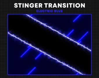 Transición de Stinger ANIMADA / Transición de Twitch de neón eléctrico azul / Superposición de transición de escena / Transición de Stinger de transmisión