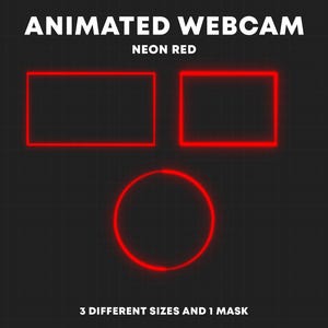 Borde de neón rojo animado para cámara web / Superposiciones para cámara web de Twitch / Marco para cámara de transmisión
