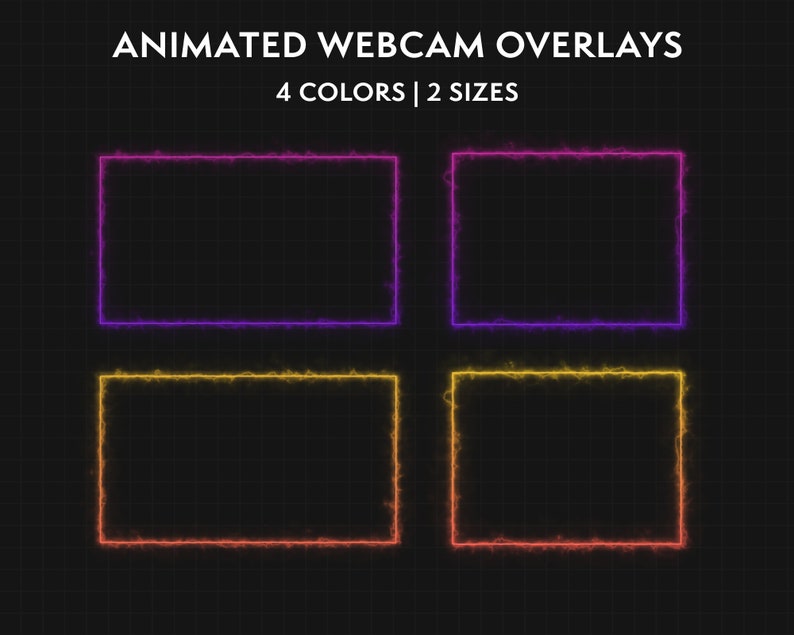 Animated Neon Electric Gradient Webcam Borders | 4 Twitch Webcam ...