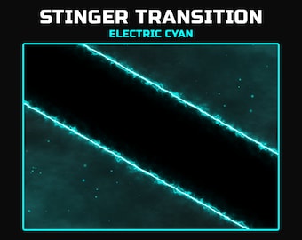 Animated Stream Transition | Electric Cyan Neon Twitch Transition | Scene Transition Overlay | OBS Stinger Transition