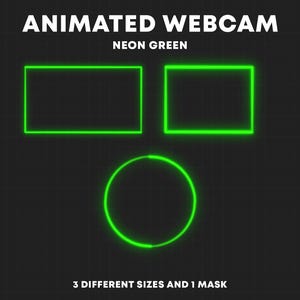 ANIMATED Green Neon Webcam Border | Twitch Webcam Overlays | Stream Camera Frame