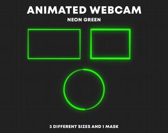 ANIMATED Green Neon Webcam Border | Twitch Webcam Overlays | Stream Camera Frame
