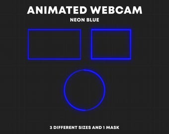 ANIMATED Blue Neon Webcam Border | Twitch Webcam Overlays | Stream Camera Frame