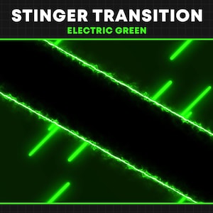 ANIMATED Stinger Transition | Green Electric Neon Twitch Transition | Scene Transition Overlay | Stream Stinger Transition