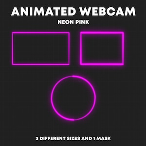 Borde de cámara web de neón rosa ANIMADO / Superposiciones de cámara web de Twitch / Marco de cámara de transmisión