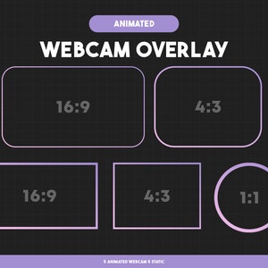 Borde de cámara web pastel degradado rosa púrpura animado, Superposiciones de cámara web de Twitch, Marco de cámara de transmisión