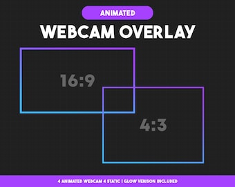Animated Blue Purple Gradient Webcam Border, Twitch Webcam Overlays, Stream Camera Frame