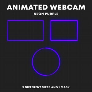 Borde de neón morado animado para cámara web / Superposiciones para cámara web de Twitch / Marco para cámara de transmisión