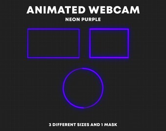 Bordo webcam neon viola ANIMATO / Sovrapposizioni webcam Twitch / Cornice telecamera streaming
