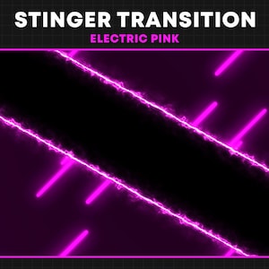 ANIMATED Stinger Transition | Pink Electric Neon Twitch Transition | Scene Transition Overlay | Stream Stinger Transition