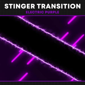 ANIMATED Stinger Transition | Purple Electric Neon Twitch Transition | Scene Transition Overlay | Stream Stinger Transition