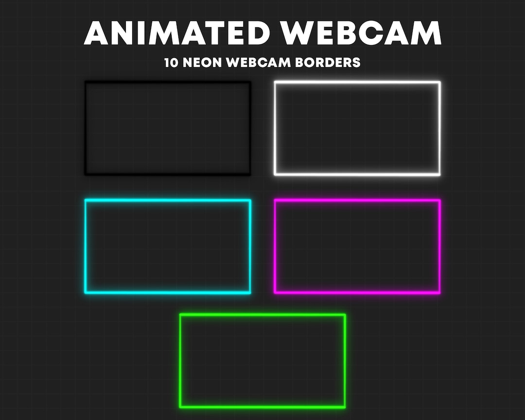 Animated Neon Webcam Borders | 10 Twitch Webcam Overlays Pack | Stream ...