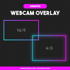 Animated Cyan Pink Gradient Webcam Border, Twitch Webcam Overlays, Stream Camera Frame