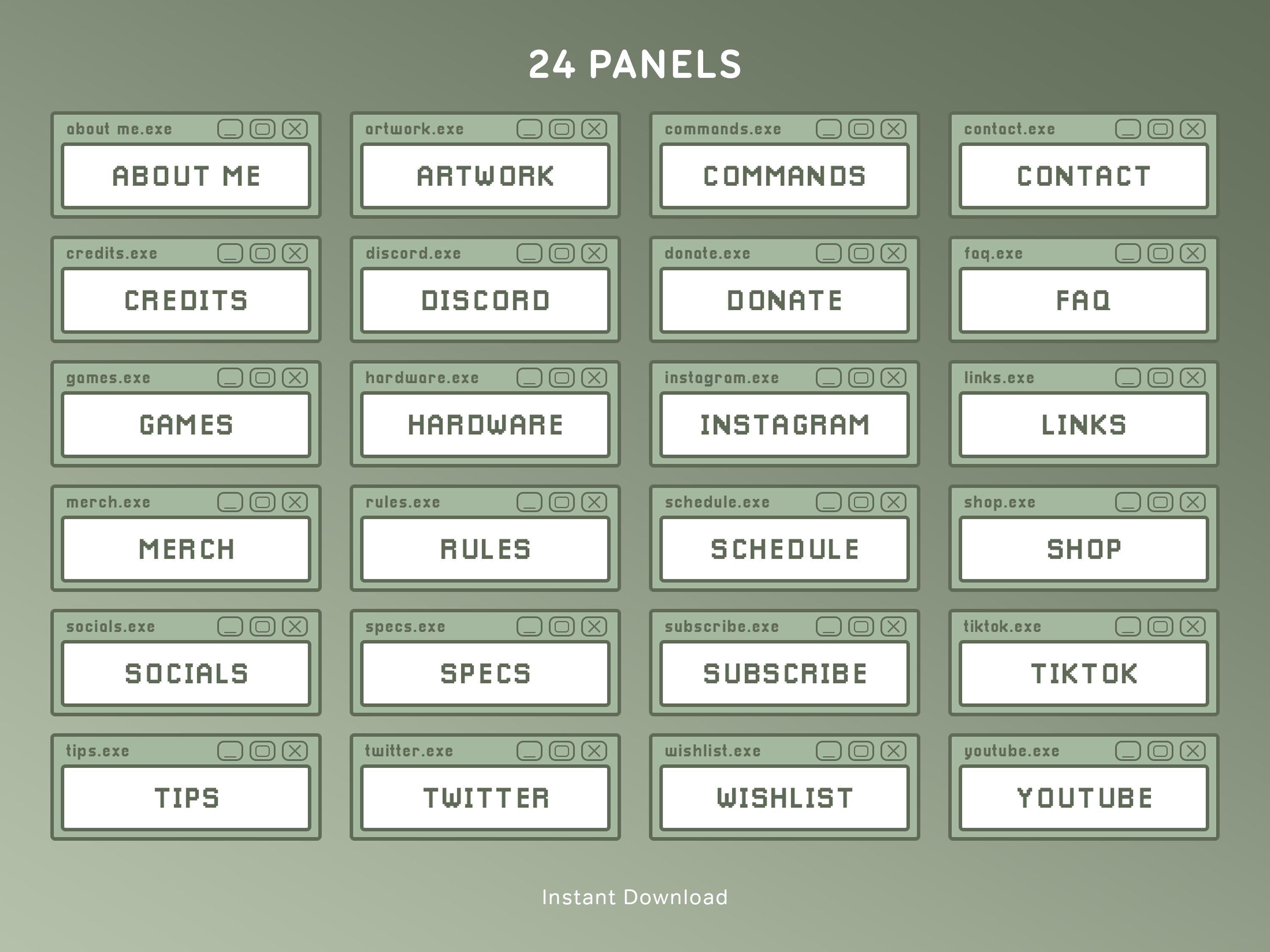 Green Retro Stream Overlay Package | Animated Twitch Overlays Pack ...
