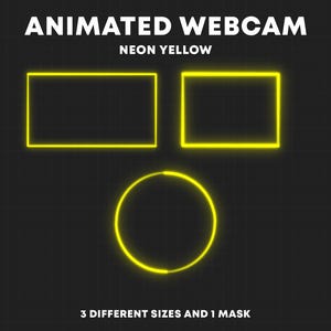 Borde de neón amarillo animado para cámara web / Superposiciones para cámara web de Twitch / Marco para cámara de transmisión