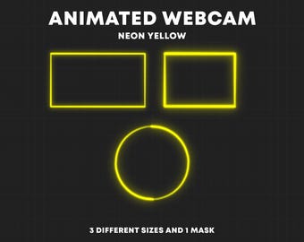 ANIMATED Yellow Neon Webcam Border | Twitch Webcam Overlays | Stream Camera Frame