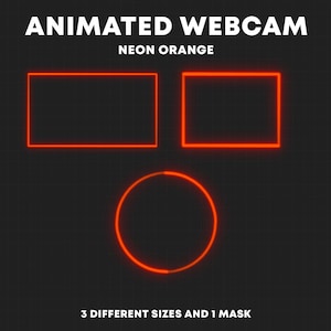 Bordure de webcam orange néon ANIMÉ | Superpositions de webcams Twitch | Cadre de la caméra en streaming
