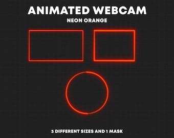 ANIMATED Orange Neon Webcam Border | Twitch Webcam Overlays | Stream Camera Frame