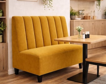 Custom Banquette Seating Bench – Modern Upholstered Booth for Café, Restaurant or Dining Room