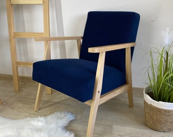 Mariner niedriger Dreifaltigkeitssessel aus Holz, inspiriert von polnischen Stühlen aus den 1960-70er Jahren//Sessel//Poltrona//Fauteuil//Vintage//Skandinavisch