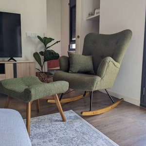 Skandinavischer Sessel BALOO Schaukelsessel/Pflegestuhl // Schaukelstuhl/ Sessel //WINGBACK + FOOTStool