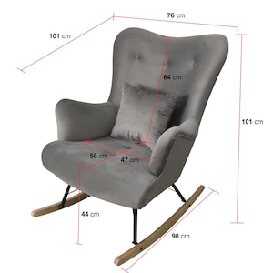 Scandinavian armchair BALOO rocking armchair/ nursing chair // Schaukelstuhl/ Sessel //WINGBACK FOOTSTOOL zdjęcie 7