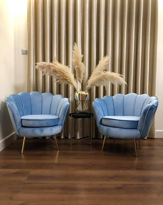 blue velvet dressing table chair Modern Velvet Single Sofa Chair for Bedroom or Dressing Table - Bed Bath & Beyond