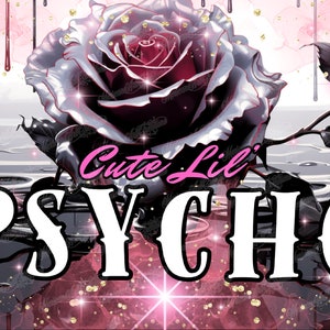 12,25 "x 6,25" Nummernschild digitale Dateien für Sublimation Metallic Rose Erwachsenen Humor viktorianischen Gothic Stil niedlich Lil Psycho