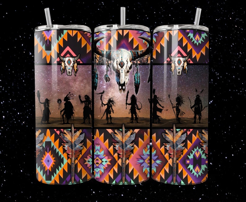 20 Oz Straight Digital Files for Sublimation Neon Southwestern Indian ...