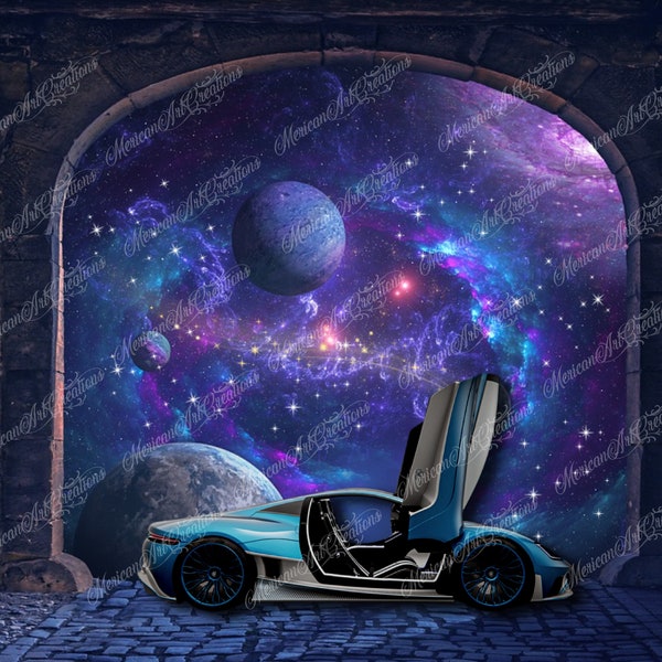 20 oz Straight Digital File for Sublimation Exotic Hybrid Hyper Car Galaxy Milky way