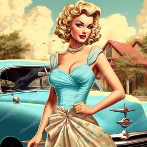 20 oz Straight Digital Files for Sublimation 1950s Retro Pinup Girl Model