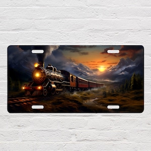 12.25&quot; x 6.25&quot; License Plate Digital Files for Sublimation Train Steam Engine Locomotive