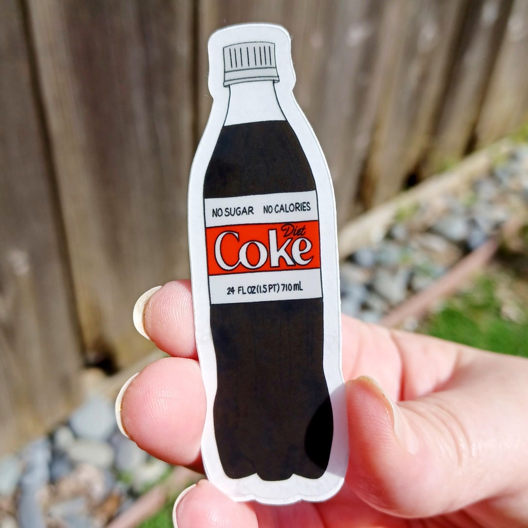 Diet Coke Bottle Sticker, Funny Laptop Decal, Vinyl Sticker for Water ...