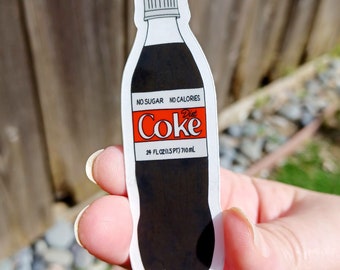 Diet Coke bottle sticker, funny laptop decal, vinyl sticker for water bottles, laptop, soda bottle, cute food sticker