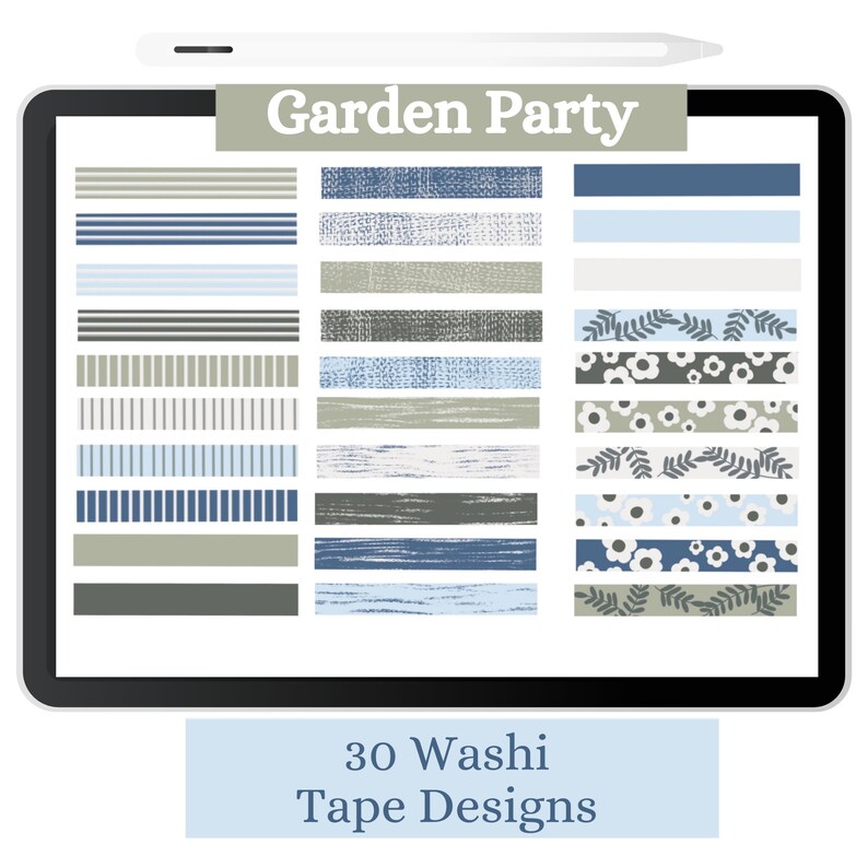 Digital Washi Tape Digital Sticker Bundle | Pre-cropped PNG Files for ...