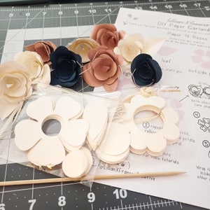 White Paper Roses Do It Yourself Craft Kit | Birthday Decorations | Boho Wedding | Rustic Decor DIY Kit | Tea Party Flower Garland