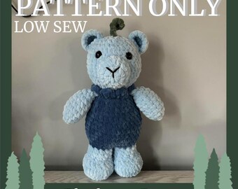 Blueberry Bear "Bluebearry" Low Sew Crochet Pattern | Fruit Animal Amigurumi PDF