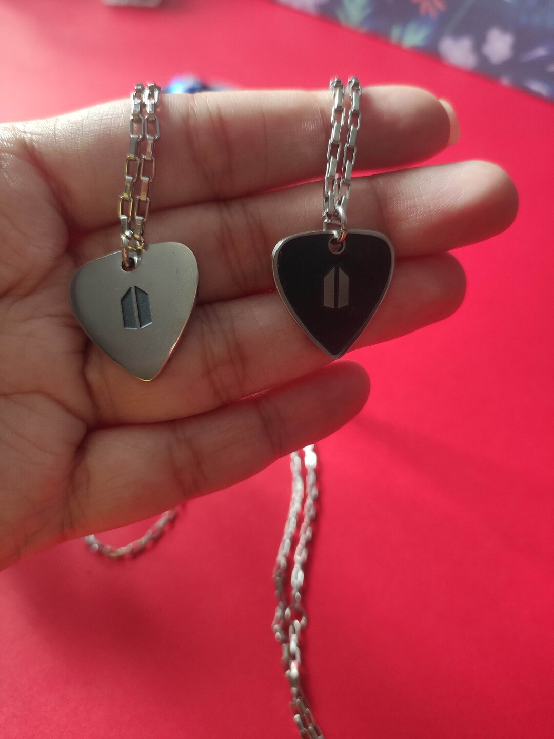 Suga Guitar Pick Engraved Necklace BTS Yoongi Inspired Etsy