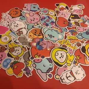 Kpop BT21 Inspired Fanbased WATERPROOF Glossy Stickers Pre-cut 10/20/50 PCS Cutout Stickers